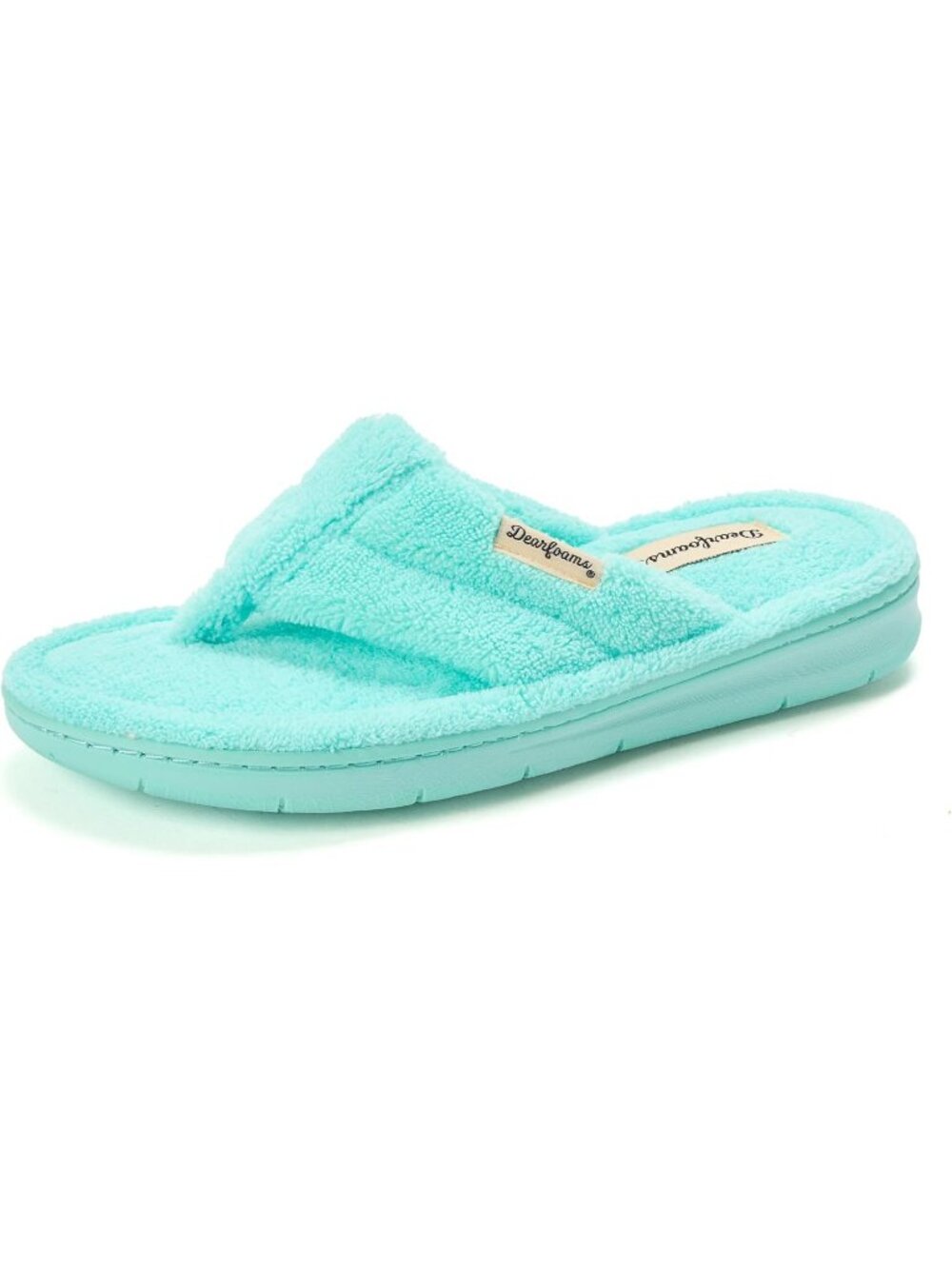 Women's Aruba Blue Melanie Colorblocked Microfiber Terry Thong Slipper Shoes